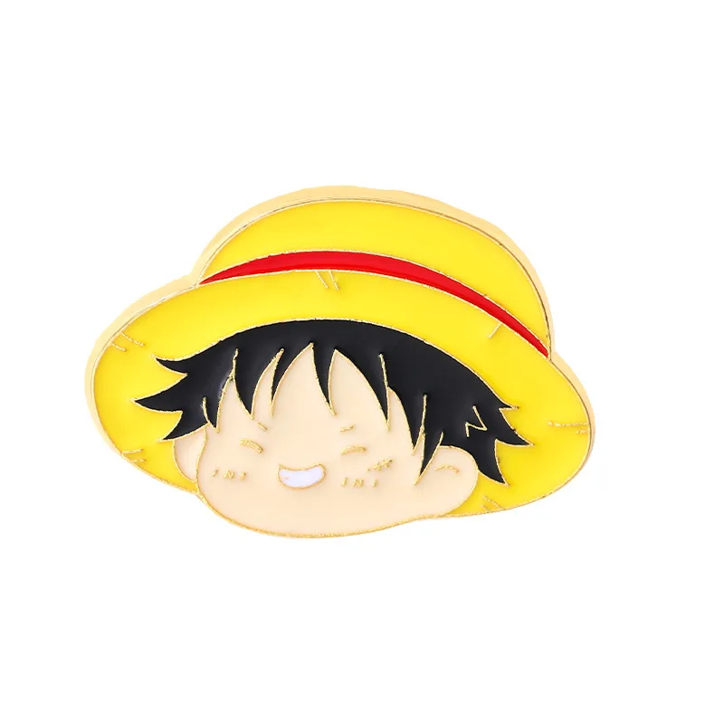 One Piece Luffy Brooch Roronoa Zoro Sanji Trafalgar·Law Cute Anime Pins Cartoon Metal Enamel Pins Backpack Clothing Decorate