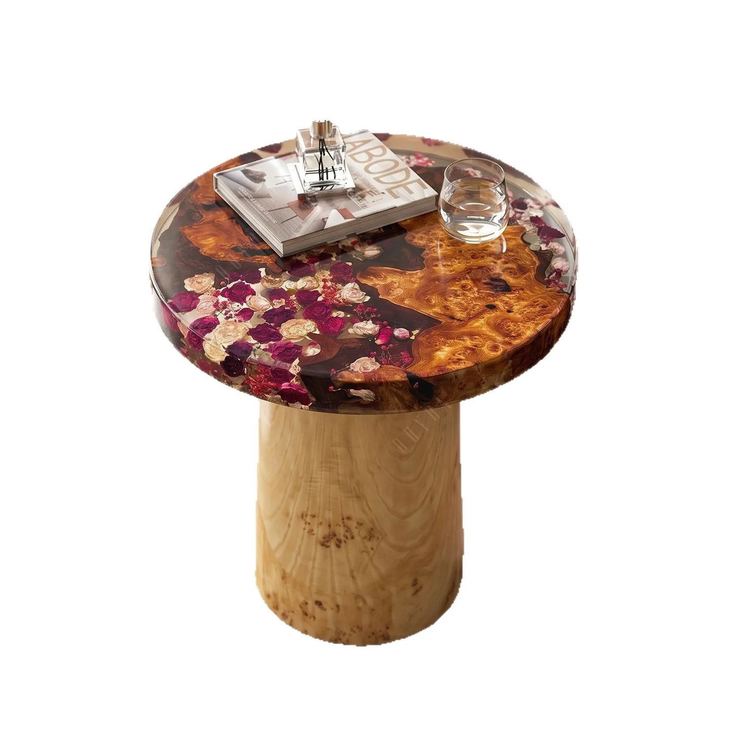 

Yjq tree tumor side table living room art entrance side table solid wood small coffee table homestay soft decoration
