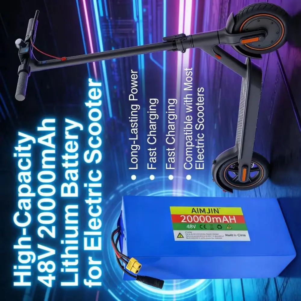 

13S5P 48V 20Ah 18650 Lithium Battery Pack with Intelligent BMS for 500-1000W Electrical Machinery - Rechargeable Battery for Pow
