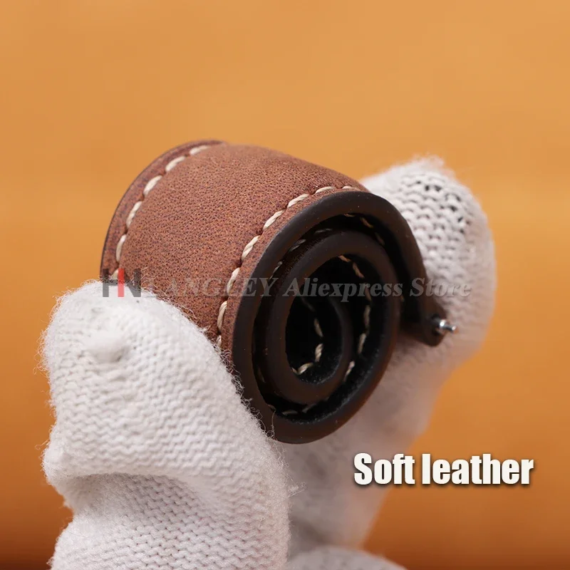 14mm 16mm 18mm 20mm 22mm 24mm Cowhide Leather Watch Strap for Seiko for Rolex Quick Release Wrist Band Butterfly Buckle Bracelet