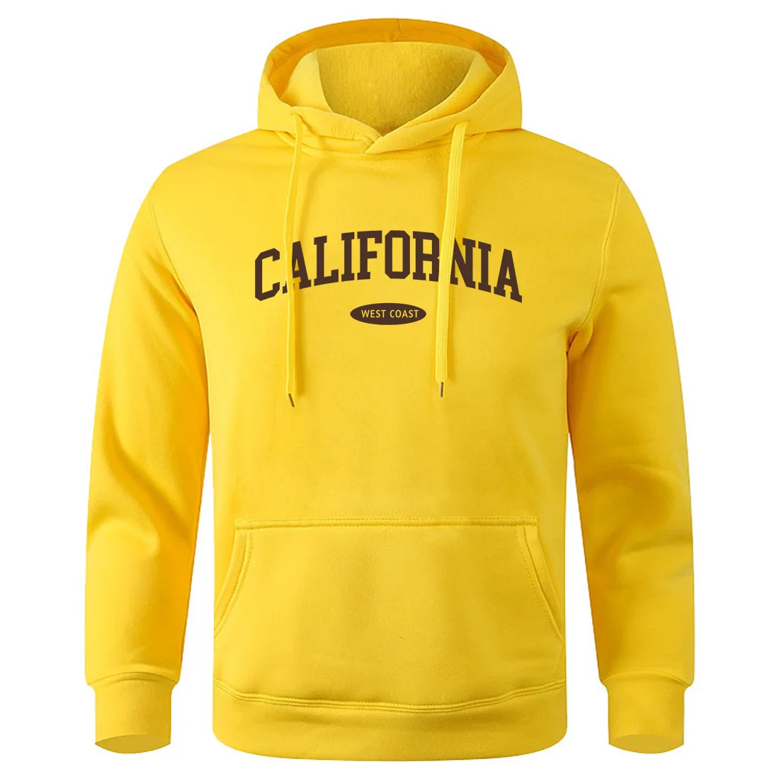 

California West Coast Letter Print Hooded Shirt Men Street Hip Hop Hoodies Sports Fashion Streetwear Basic All Match Hoodie Man