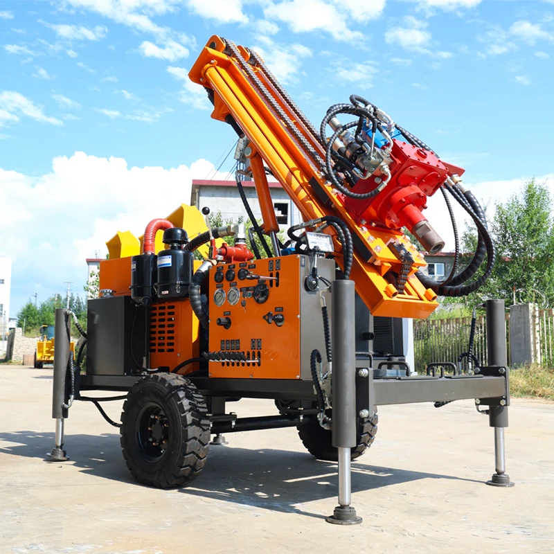 Customized Water Drilling Rig 200M Diesel Driven Hydraulic Drive Wheeled for Agricultural Irrigation