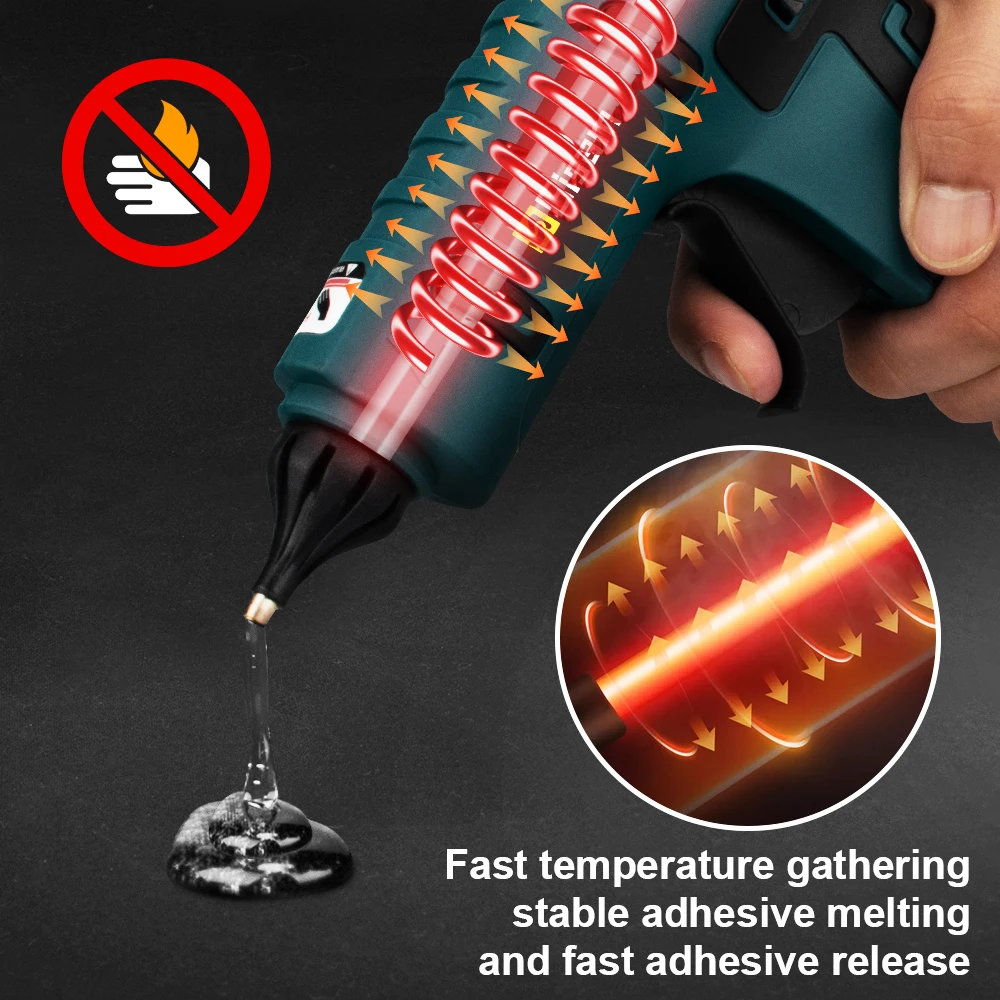 100W Electric Hot Melt Glue Gun for Makita 18V Battery Cordless Hot Melt Glue Gun With 11mm Glue Sticks Home DIY Repair Tool