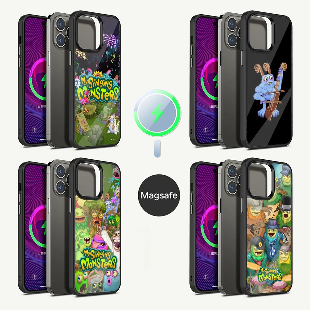 My Singing M-Monsters Phone Case For iPhone 15,14,13,12,11,Plus,Pro,Max Mini Magsafe Magnetic Wireless Charging