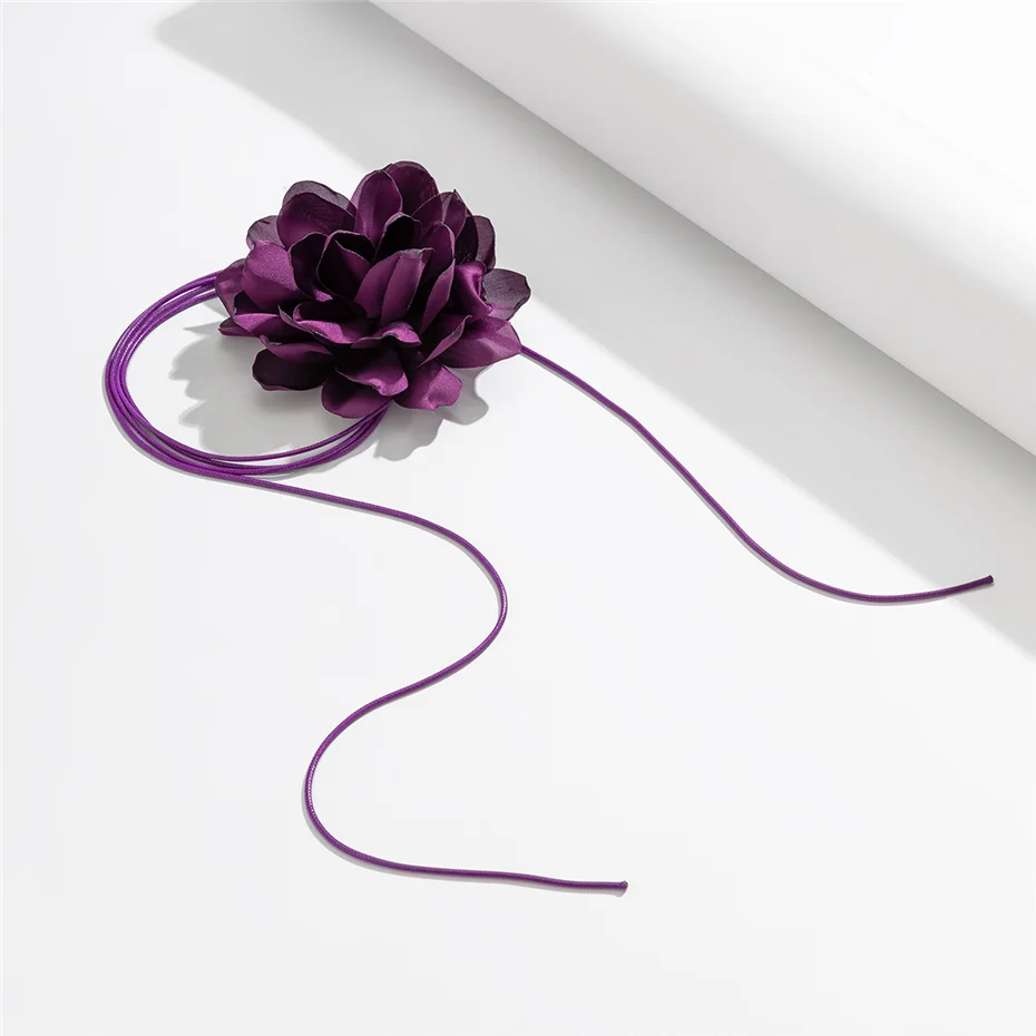 Ingemark Übertriebene große Rosen-Blumen-Halskette für Frauen, Mi, Braut, Gothic, Kpop, verstellbare Schleife, Kette, Y2K-Accessoires, Neu – Detail 15