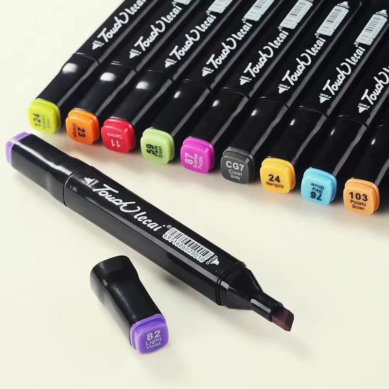12 Colors Alcohol Oily Art Marker Pen Set for Draw Double Headed Sketching Oily Tip Based Markers Graffiti Manga  Art Supplies