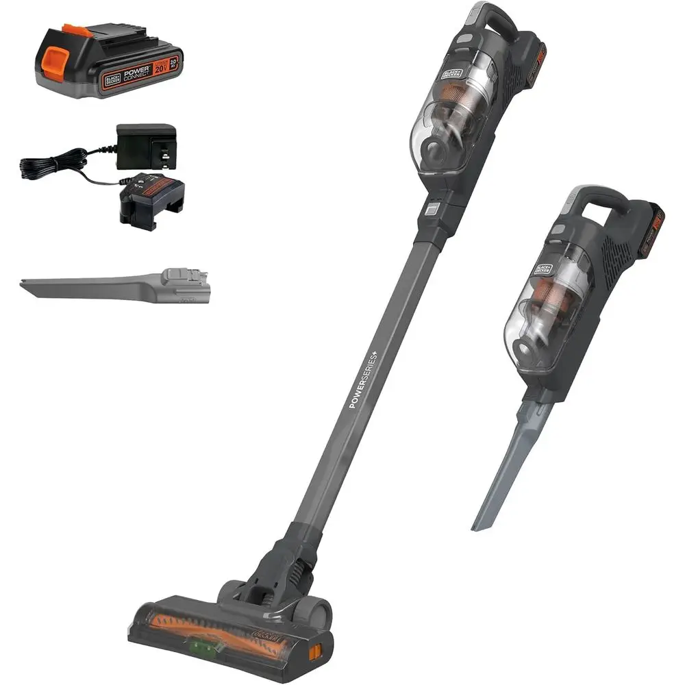20V MAX Cordless Stick Vacuum Cleaner, Ideal for Household and Hardwood/Carpet Cleaning, LED Lights, Detachable, Lightweight, Ba