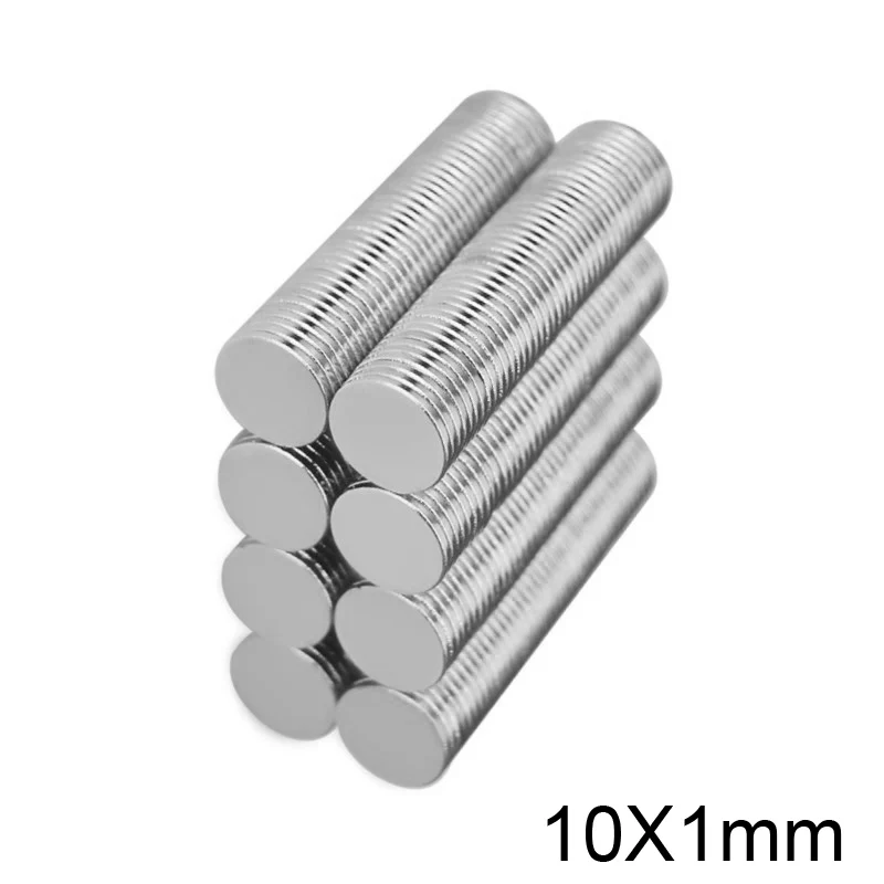 20/50/100/200/300 pces 10x1mm neodímio fino ímã forte 10mmx1mm ímã permanente 10x1mm magnético poderoso ímã redondo 10*1