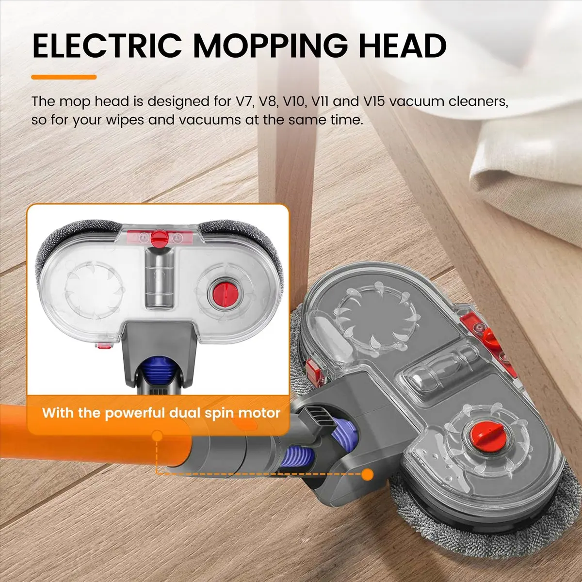 Accesorio de fregona eléctrica YDSC para aspiradora Dyson V7 V8 V10 V11 V15, incluye tanque de agua extraíble