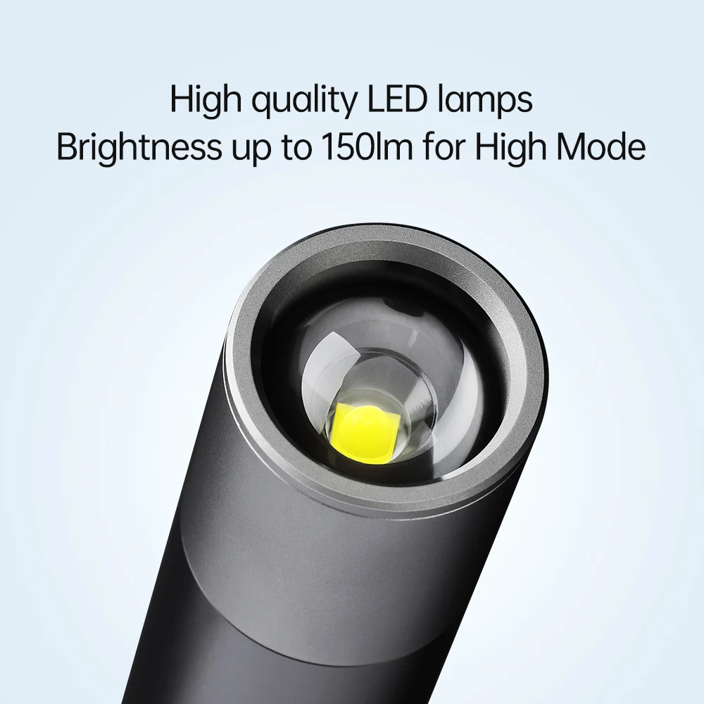 NexTool-linterna LED de alta calidad para el hogar, Luz Portátil de 12cm, 125g, con dos modos de conmutación, 1200mAh