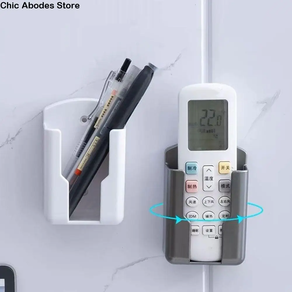 

Plastic Air Conditioner Remote Control Holder White Self Adhesive Remote Controller Holder Wall Mounted Space Saving