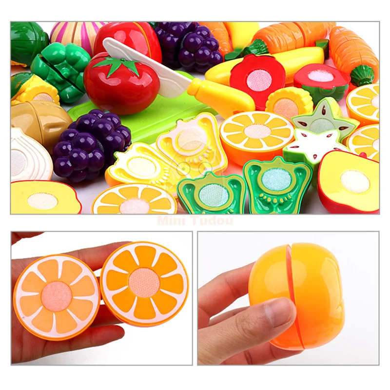 子供のためのキッチンおもちゃ,シミュレーション,食品,果物,野菜,インタラクティブキット,教育玩具