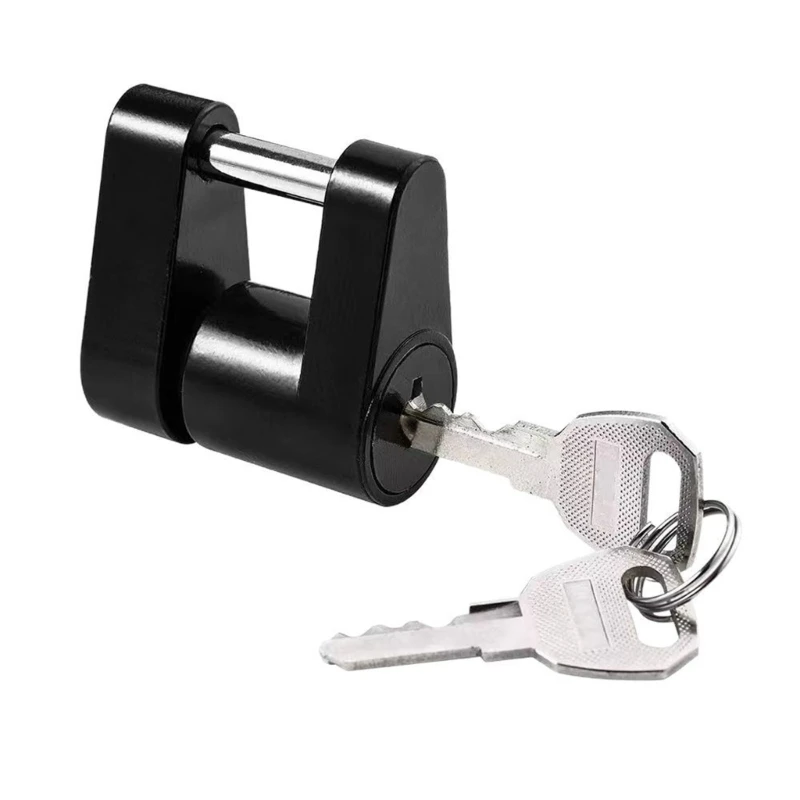 37JE Permanent 1/4 Trailer Security Lock Abrasion Resistant Metal Mixture Smooth Black White Center