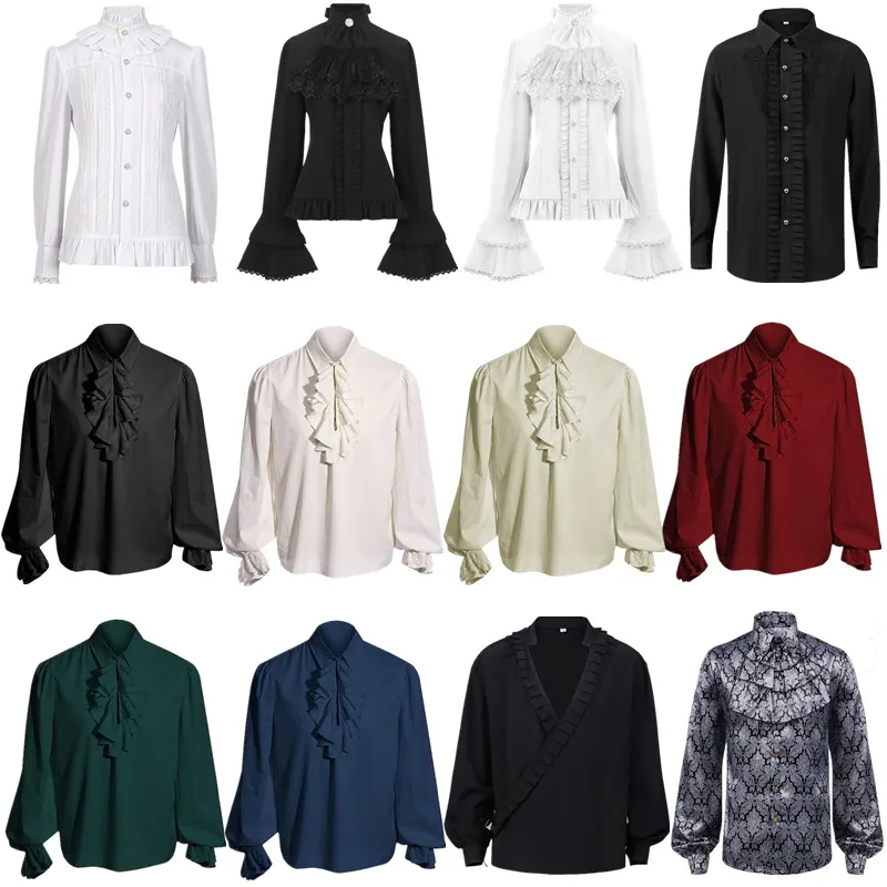 

Medieval loween Assassin Pirate Sle irt with Lace Hemline Women's Ethnic Costume Pure E-commerce S Polyeste...