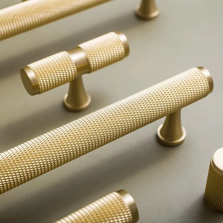 Knurled solid brass cabinet handle product image 16