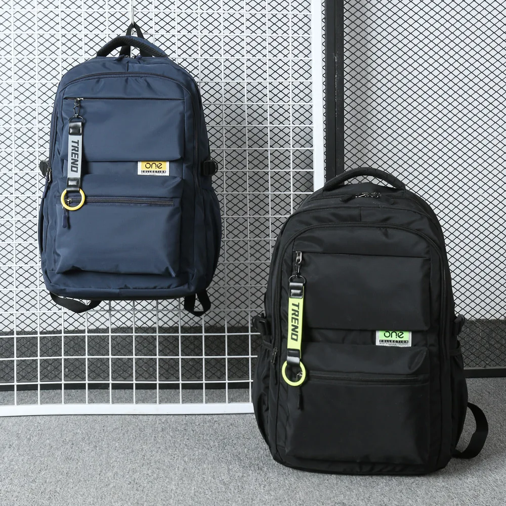 New Casual Travel Men's Bapa Large Capaci Cuter Bag Commuting Bla Double oulder Bag for High School College Stud...