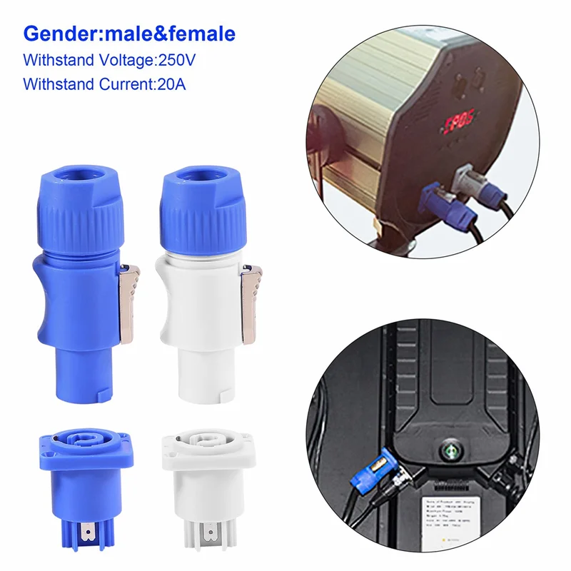 30 ชิ้น/เซ็ต Neutrik Powercon ประเภท A NAC3FCA + NAC3MPA-1 ปลั๊กแชสซีแผงอะแดปเตอร์