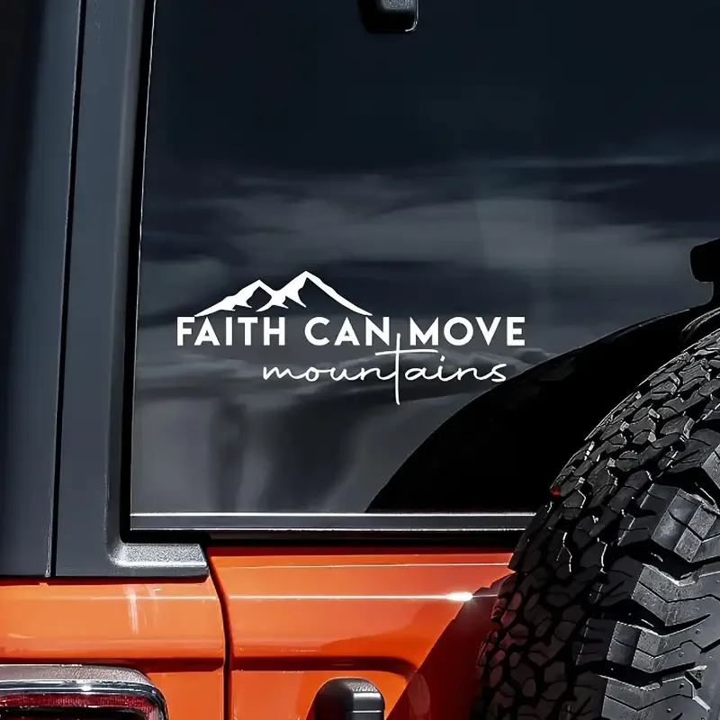Faith Can Move Mountains-calcomanía de vinilo para coche, camión, pared, portátil, cm X 20,32 7,62 cm, parachoques de carrocería, engranaje trasero, pegatina de vidrio