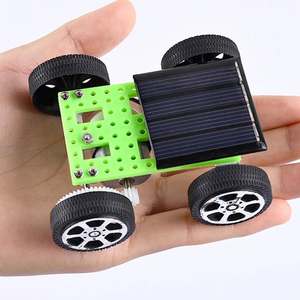 2Pcs Mini Solar Car Kit DIY Assembly Intelligent Educational Creativity Development Gift for Kids DIY Solar Car