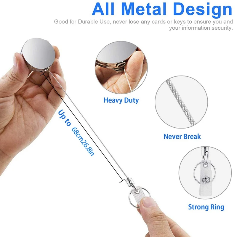 حلقة مفاتيح سحب قابلة للسحب ، شارة الهوية ، الحبل ، علامة الاسم ، حامل البطاقة ، مشبك حزام بكرة الارتداد ، 6: