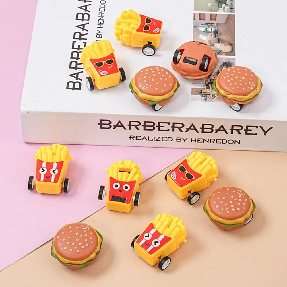 Kreatywny Mini Food Truck z Burgerami i Frytkami, Zabawka Kapsułka, Samochodzik z Napędem Pull Back, Kolekcjonerski Prezent dla Dzieci