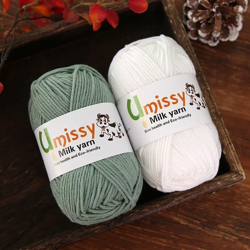 1 pz circa 50g di cotone al latte filato all'uncinetto Anti-Pilling filo per maglieria a mano di alta qualità per Cardigan sciarpa cappello maglione bambola