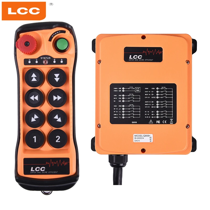 Imagem -03 - Elevador Lcc Q808 Motor Hoists Controle Remoto Universal sem Fio Rádio Crane Controller Interruptor Eletrônico ac dc 12v 24v 433 Mhz