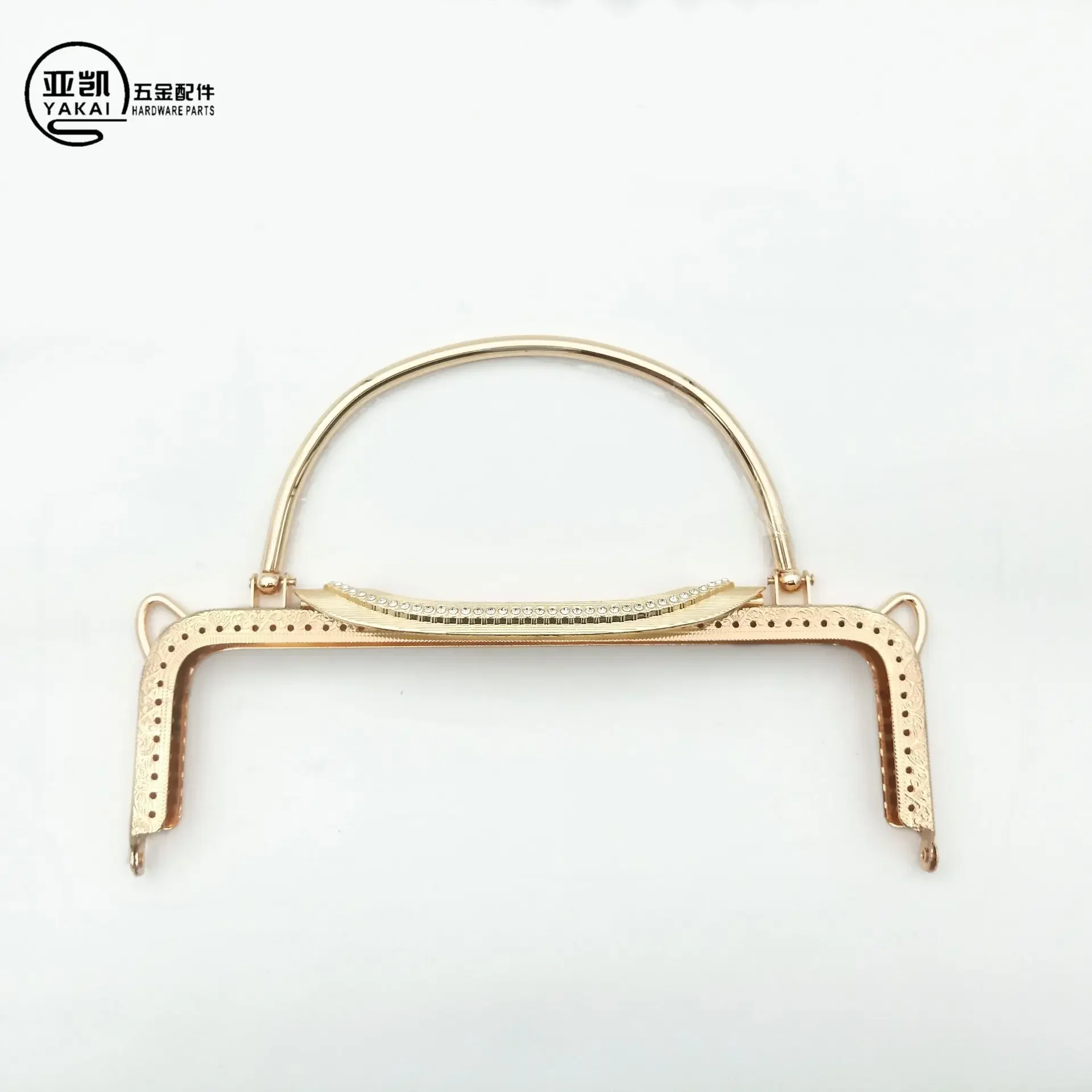 22CM Rectangle Embossing Vintage  With Handle Frame For Bags Ladies Metal Purse Frame Clasp Bag DIY Handbag Accessories