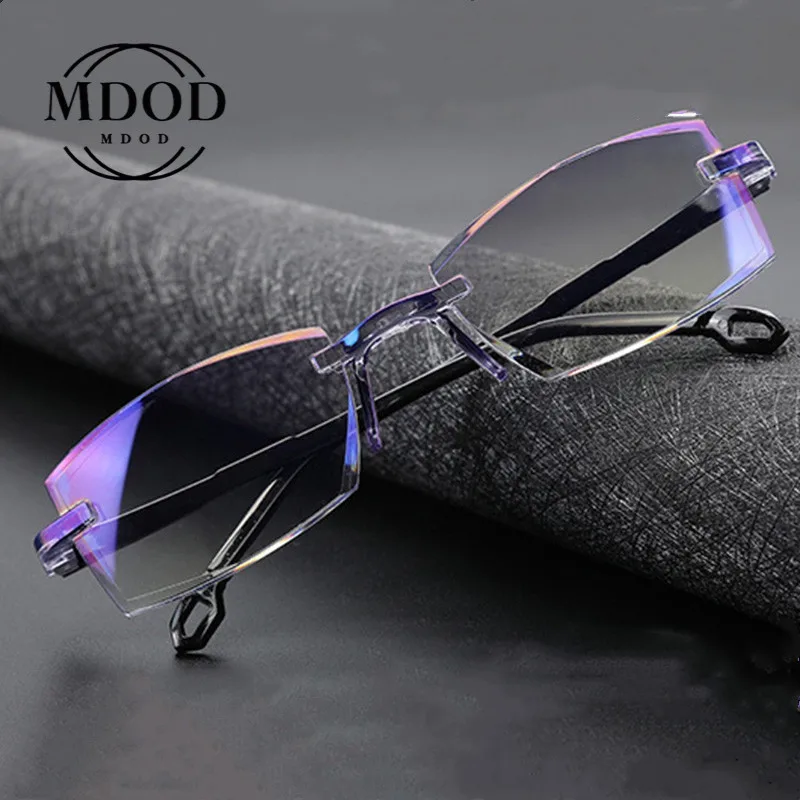 

2021 Far Near Anti Blue Light Reading Eyeglasses Magnification Eyewear Presbyopic Glasses Diopter Dimond Cutting+1.0 To +4.0