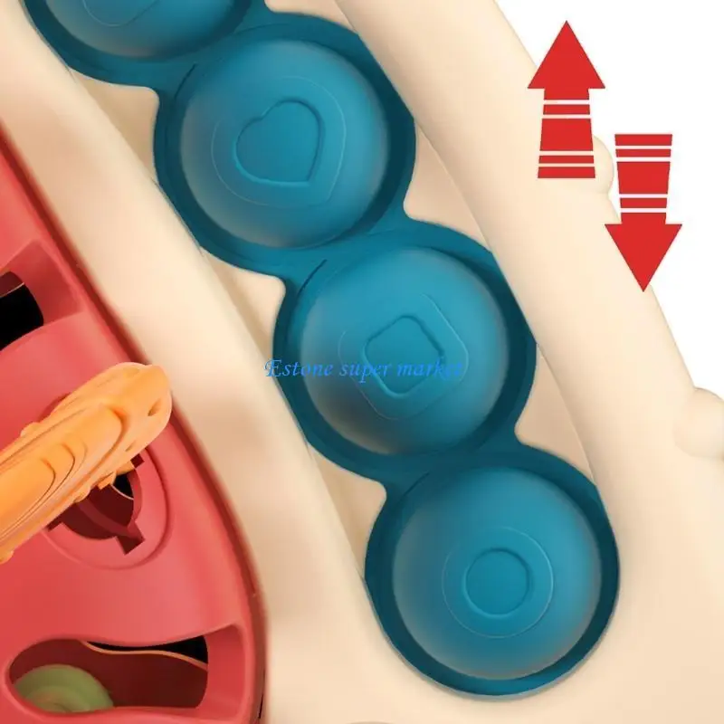 090B Baby Musical Rattle Toy Finger Puller Toy Toddler Sensory Toy Rainbow TEETER