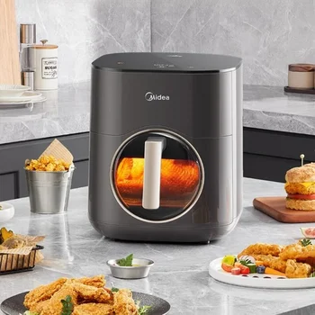 Image Midea 220V Air Fryer Home 5.5L Multifunctional Large-capacity All-in-one Automatic Visual Electric Grill 2000W Chips Machine