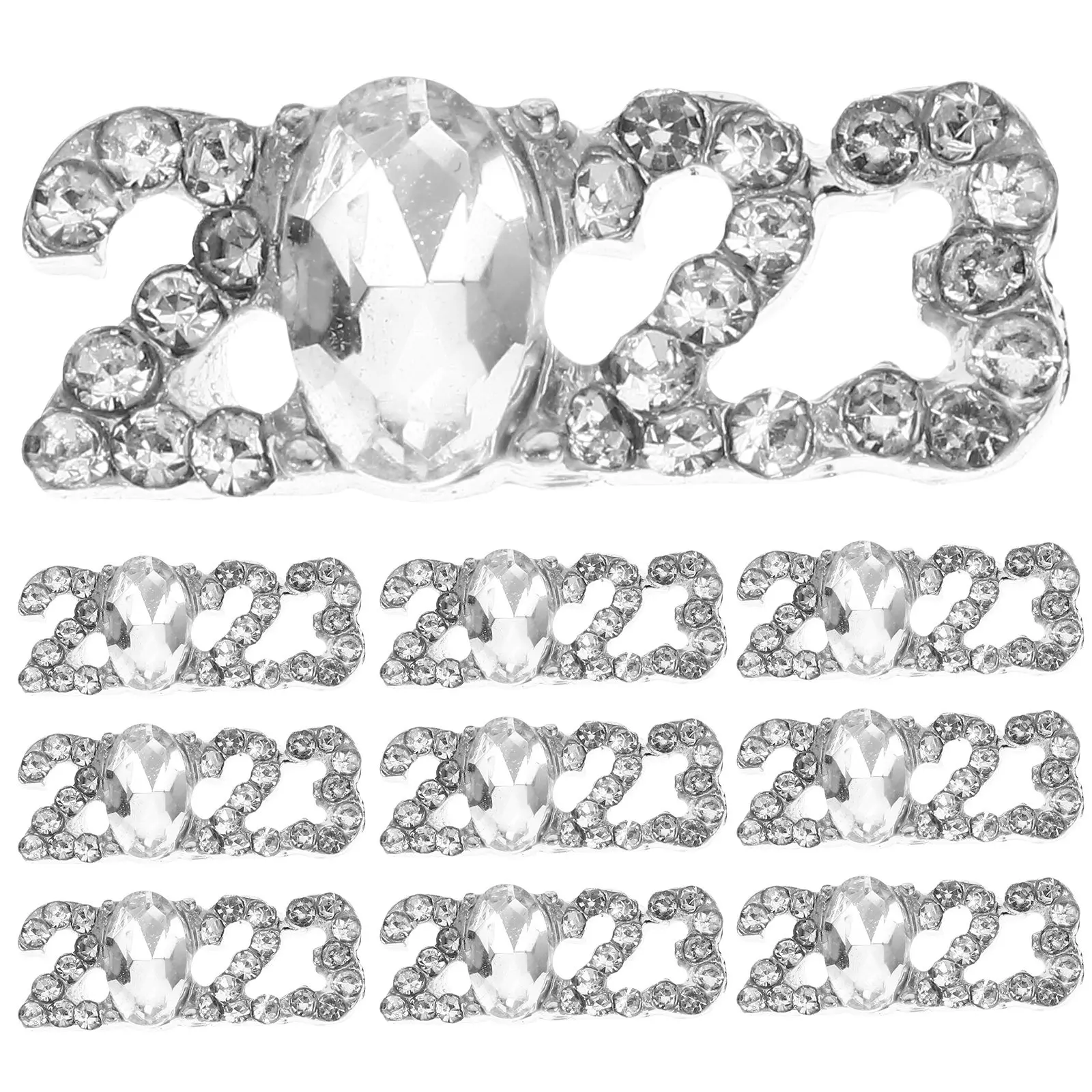 

10Pcs Nail Charms Premium 3D Thick Nail Art Decals DIY Manicure Accessories Rhinestones Decorations Nails Rhinestones