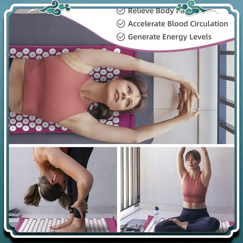 

1Set Acupressure Mat Fitness Exercise Mat For Home Office Sports Lover 26X16inch Purple