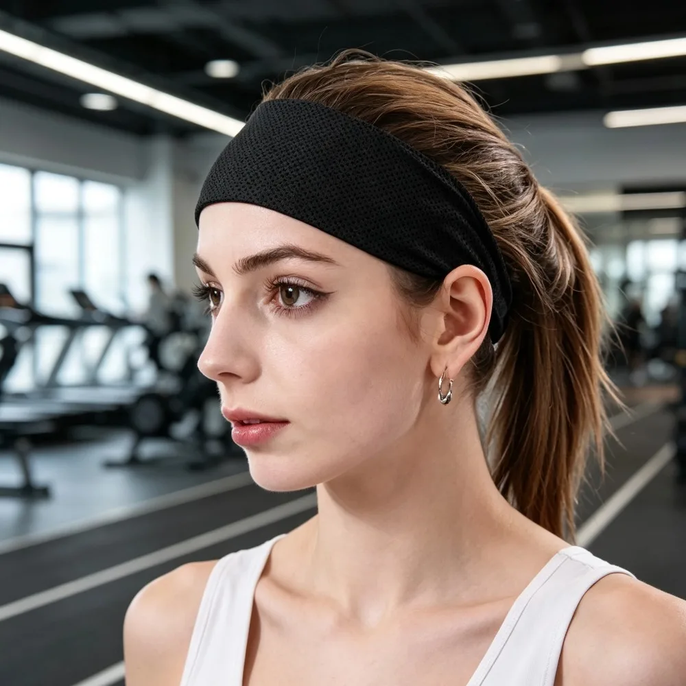 Cooling Sports Headband Quick Dry Sweat Wicking Sweatband Elastic Workout Hair Band For Running Cycling Basketball Gym Unisex
