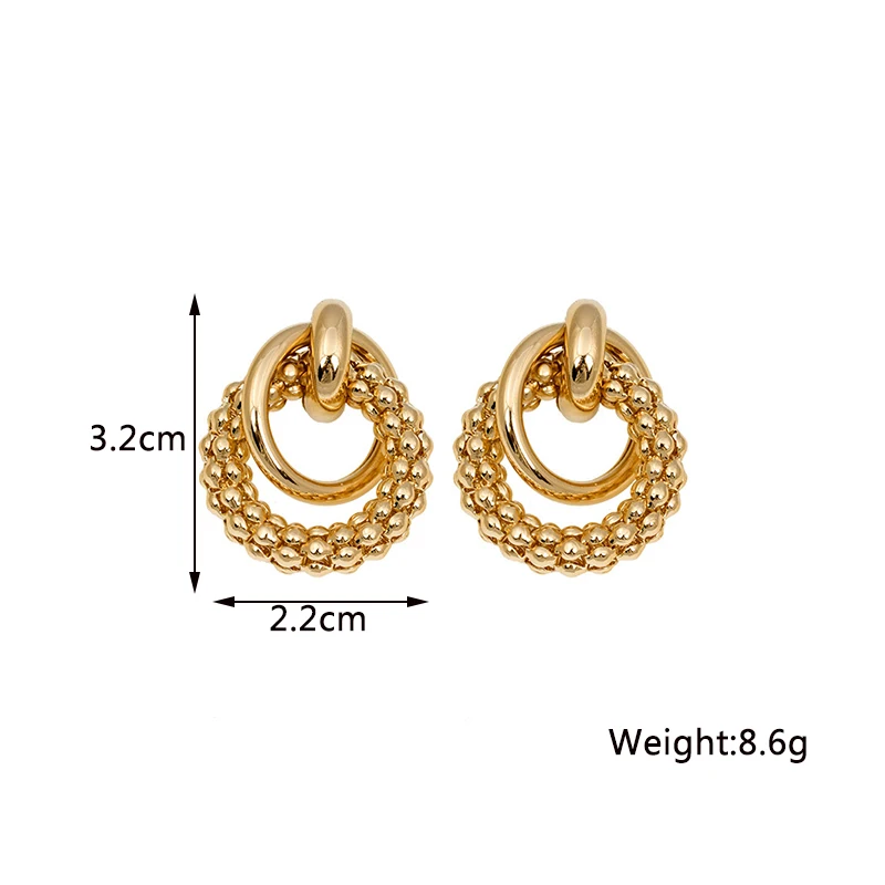 New Fashion Braided Dangle Earrings for Women Gold Color Metal Drop Wrap Punk Personality Female Jewelry oorbellen voor vrouwen