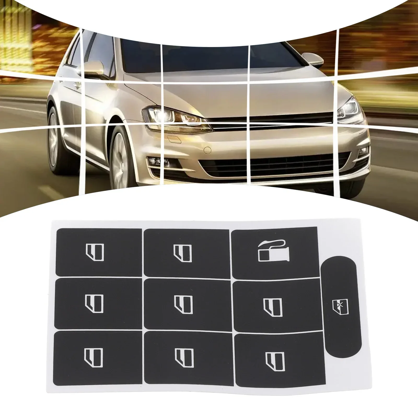 1Set Window Buttons Stickers Button Repair Decal Sticker For GOLF MK5 ForPASSAT B6 Automotive Interior Stickers