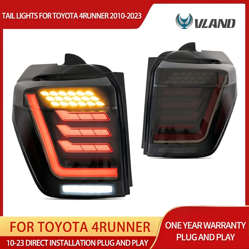 

Светодиодные задние фонари Vland для 2010-2023 4Runner 5-го поколения N280 с динамической анимацией приветствия, последовательными указателями поворота, Plug Play Upgra