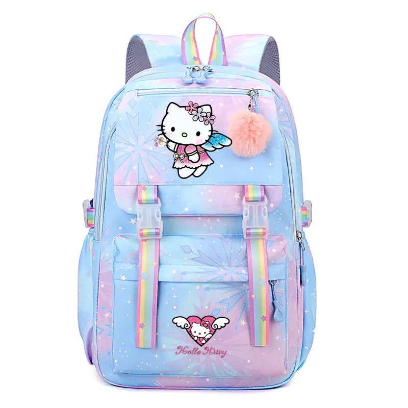 Mochila impermeable de Hello Kitty para mujer, bolsa de viaje para adolescentes