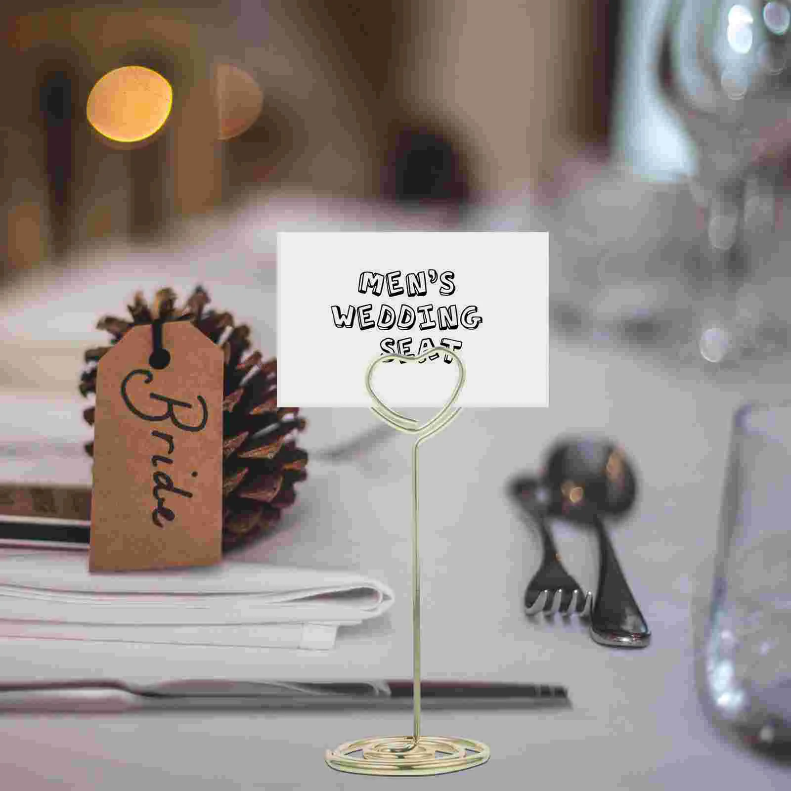 24 PCS Paper Note Clips Photo Holder Label Menu Table Number Holders Heart Shape