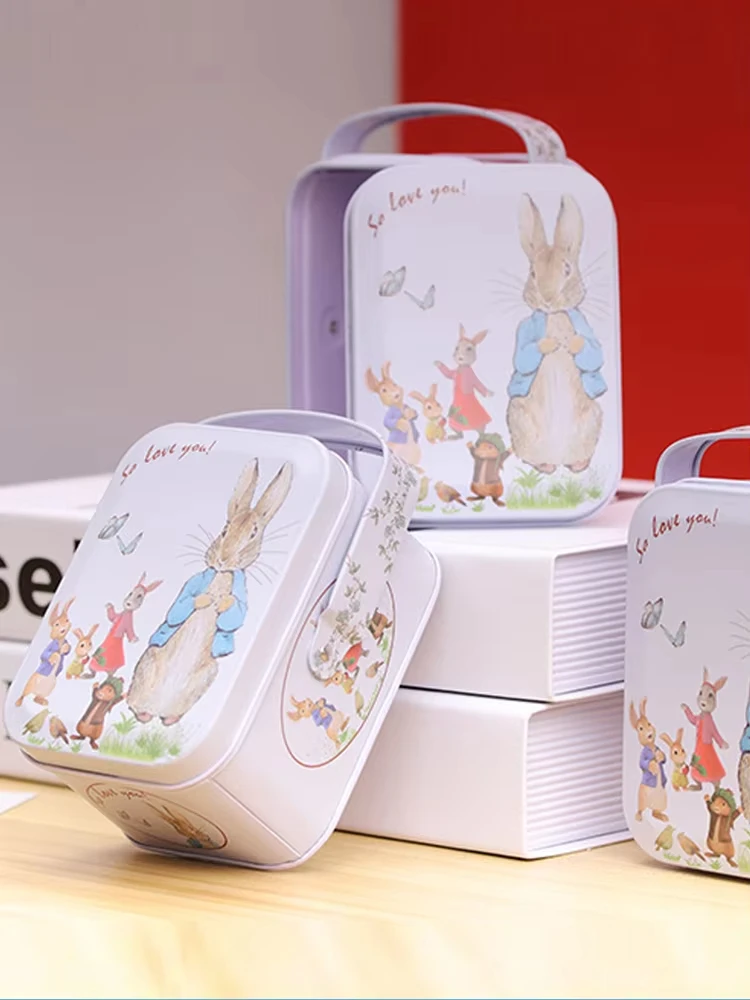 1pcs New Arrival Vintage Small Suitcase Storage Tin Candy Chocolate Earphones Box Home Organizer Portable Gift For Kid Child