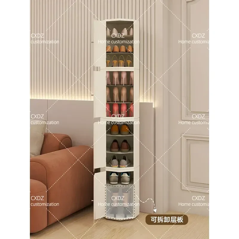 Creative Rotating Storage Shoe Cabinet Home Entryway Staircase Porch Partition Multi Functional Locker Large Capacity