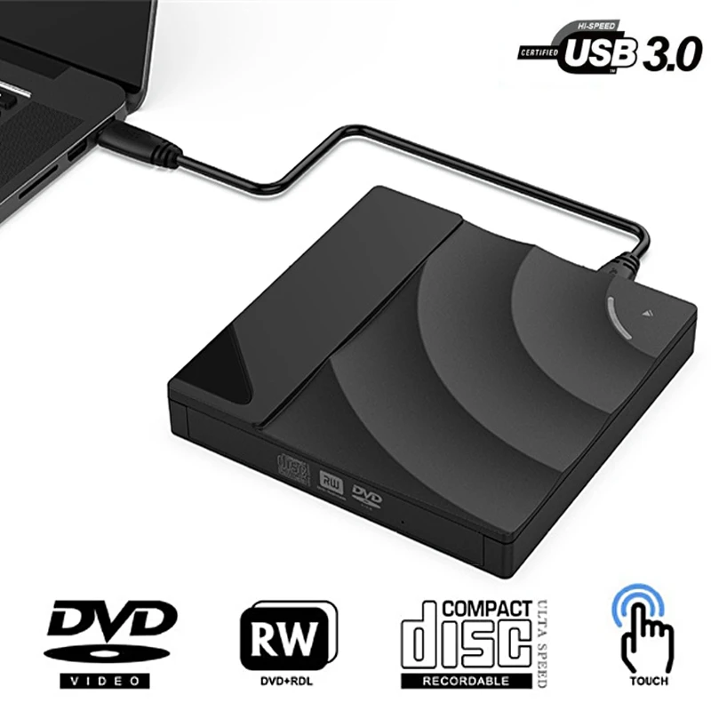 Portable High-speed USB 3.0 CD DVD-RW Optical Drive External Slim Disk Reader Desktop PC Laptop Tablet Promotion DVD Player