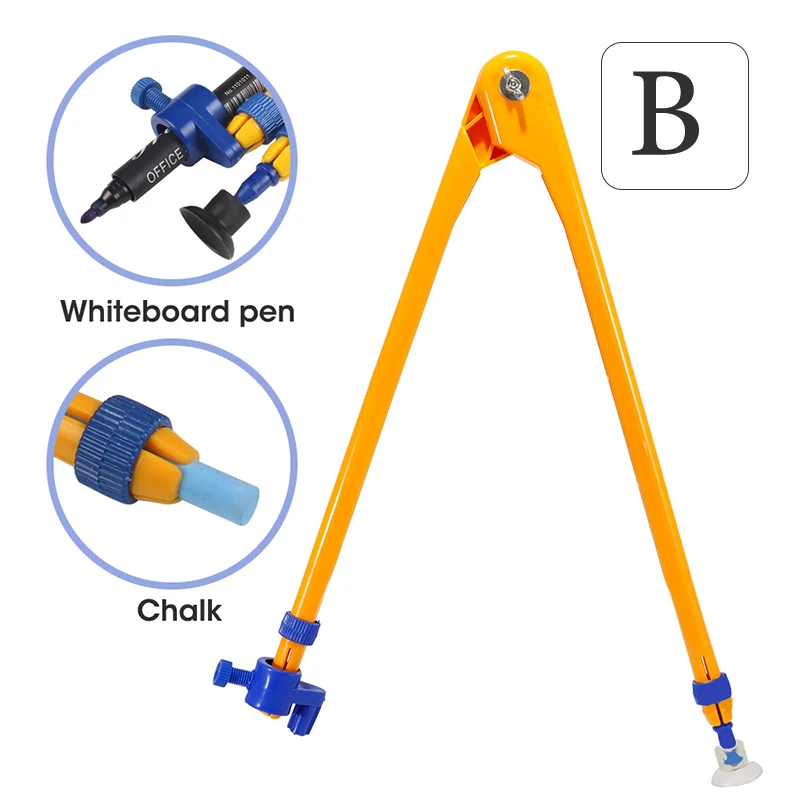 Teaching Dual-Use Compass,Math Supplies Aids,Adjustable Angle, Suitable For Chalk Whiteboard Pen Writing,ABS Material 2293