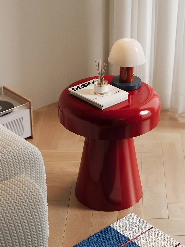 

Nordic Red Coffee Table,Home Living Room,Balcony,Sofa,Side Round Corner Tables,Bedroom,Bedside Cabinet Metal Furniture