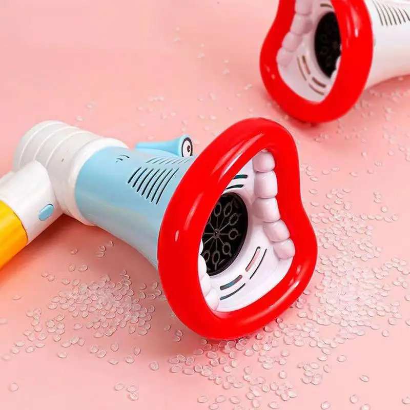 Macchina per bolle per bambini Macchina per bolle elettrica a bocca grande Macchina portatile da spiaggia portatile a 10 fori per divertimento in giardino per ragazzi e ragazze nel cortile