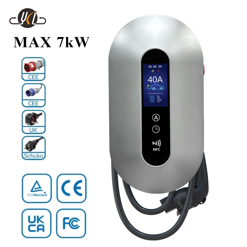 

New Energy Vehicle 32a 22kw Gbt Evse Ac 3 Phase Adjustable Current 16a Home Ev Charging Household 7kw Electric Car Charger