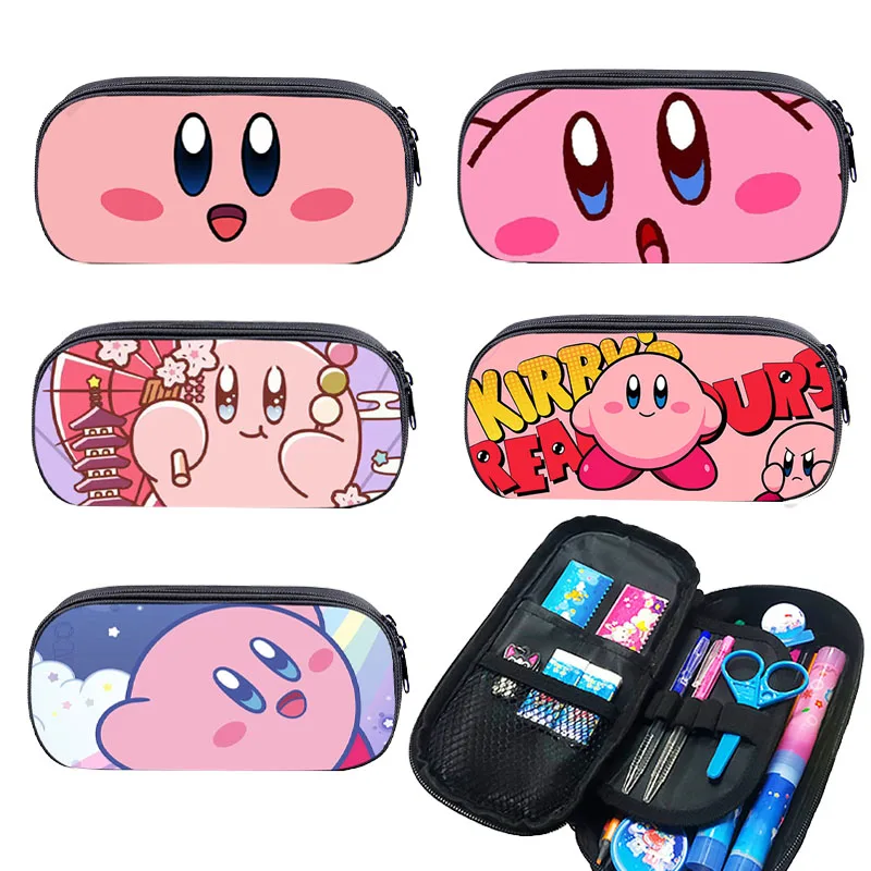 

40 Styles Kirby Pencil Case Kawaii Anime Figure Star Kirby Pen Bag Large Capacity Pencil Bag Pouch Student Stationery Kids Gift