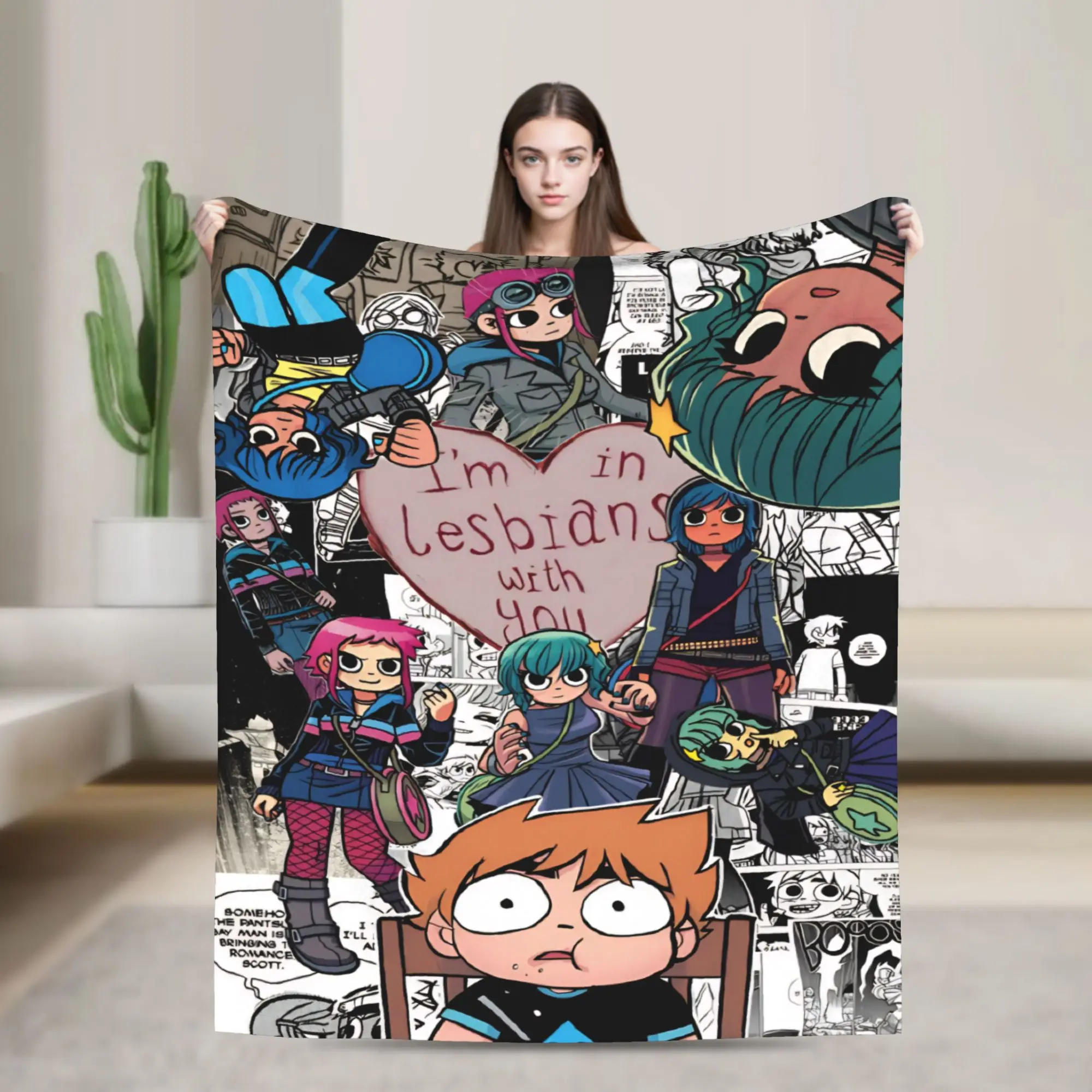 Scott Pilgrim vs. the World Stuff Blanket Ultra-Soft Fleece  Throw Blankets Comfortable Plush Thin Quilt