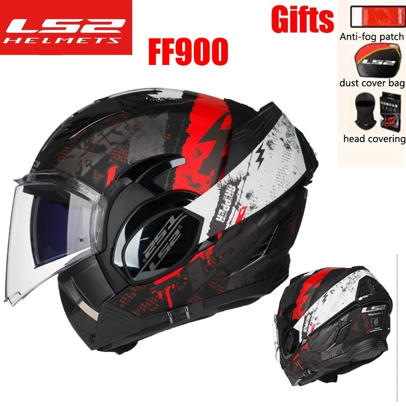 

LS2 Valiant II Motorcycle Helmet 180 Degrees Back Somersault Helmets Ls2 Ff900 Double Mirror Full Face Helmet Cascos Para Moto