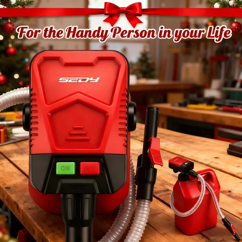 Imagen 1 del producto Bomba de transferencia de combustible automática SEDY con sensor de parada automática (1,2 GPM), bomba de lata de gas que funciona con pilas con 3 adaptadores de latas